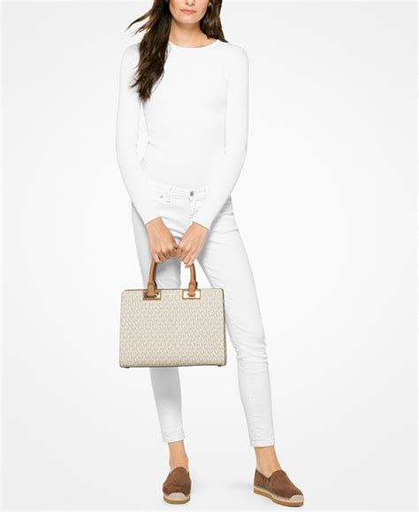 michael kors quinn satchel blossom|Michael Kors Signature Quinn Large Satchel .